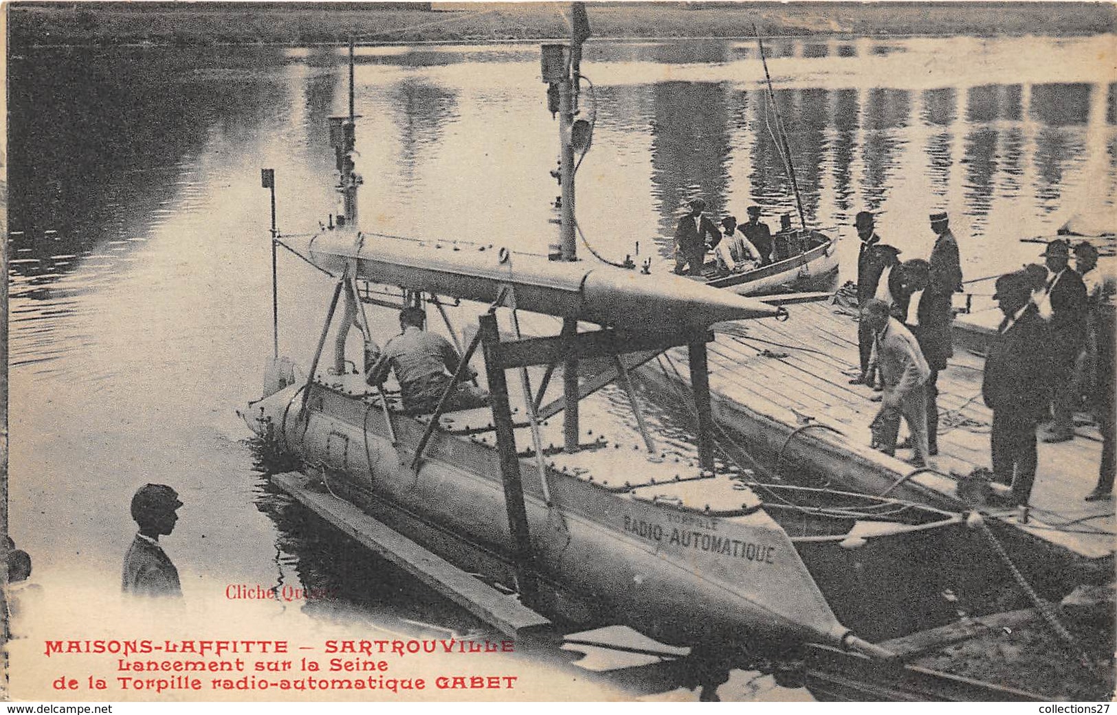 78-MAISON-LAFFITTE- SARTROUVILLE- LANCEMANT SUR LA SEINE DE LA TORPILLE RADIO-AUTOMATIQUE GABET - Maisons-Laffitte