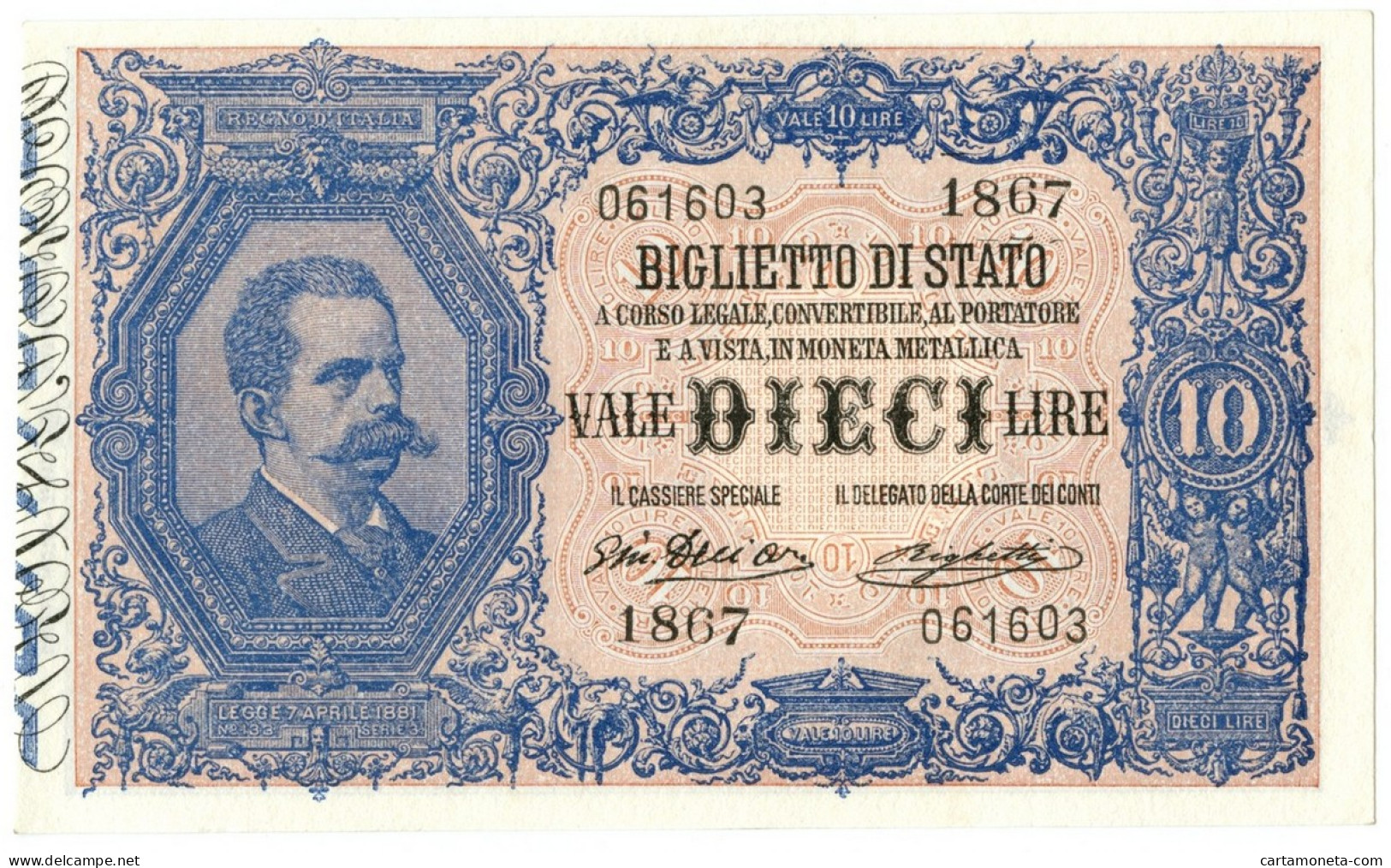 10 LIRE BIGLIETTO DI STATO EFFIGE UMBERTO I 10/04/1915 SUP+ - Regno D'Italia – Other