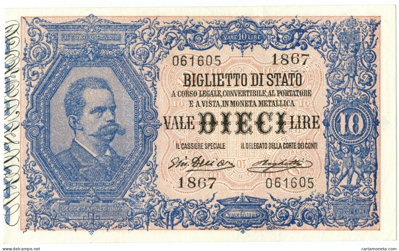 10 LIRE BIGLIETTO DI STATO EFFIGE UMBERTO I 10/04/1915 SUP+ - Regno D'Italia – Autres