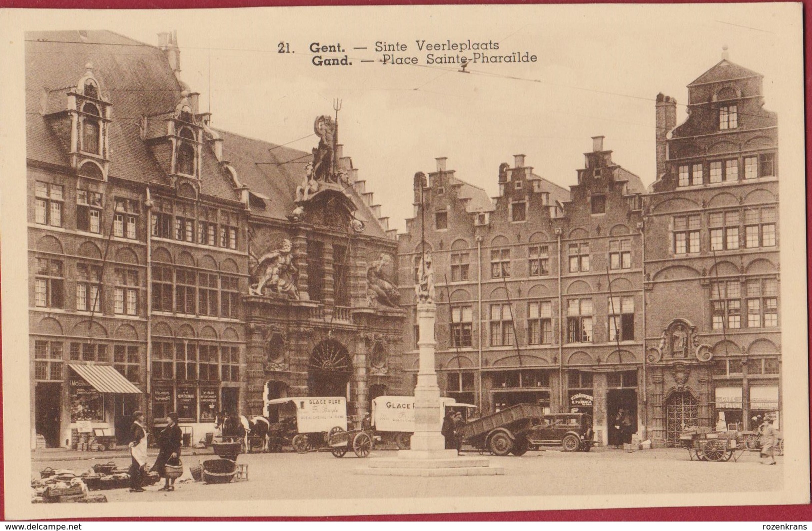 Gent Gand Sint Sinte Veerleplaats Veerleplein Gand Place Sainte Pharailde (bijgesneden) - Gent