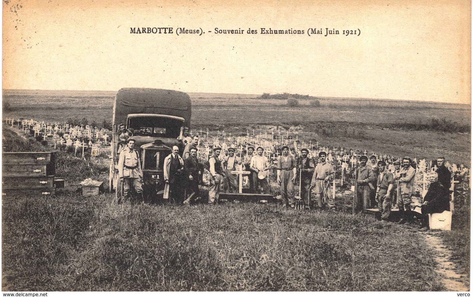 CARTE POSTALE Ancienne  De MARBOTTE - Souvenirs Des Exhumations, Mai & Juin 1921 - Andere & Zonder Classificatie