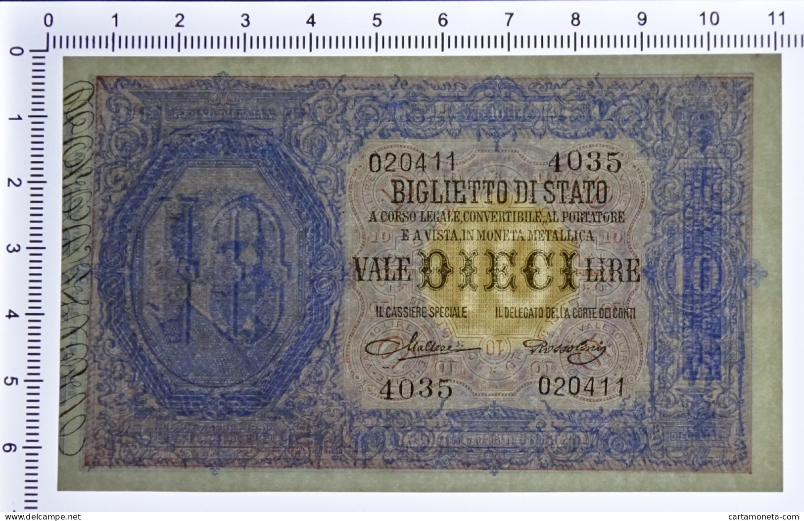 10 LIRE BIGLIETTO DI STATO EFFIGE UMBERTO I 19/05/1923 FDS-/FDS - Andere