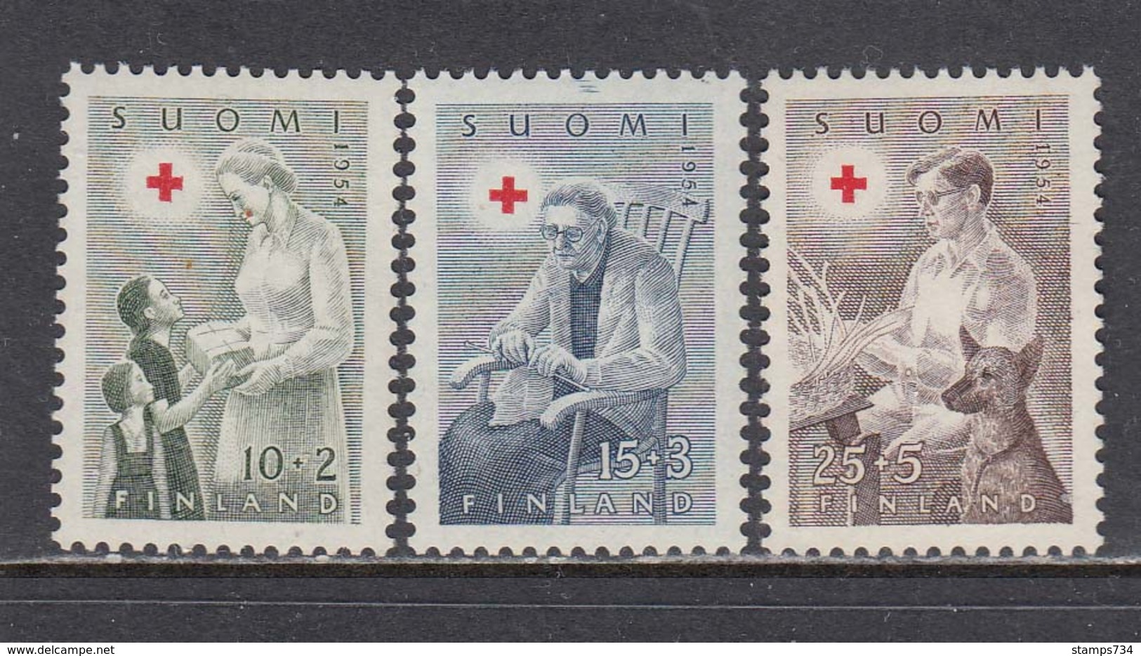 Finland 1954 - Red Cross, Mi-Nr. 422/24, MNH** - Unused Stamps