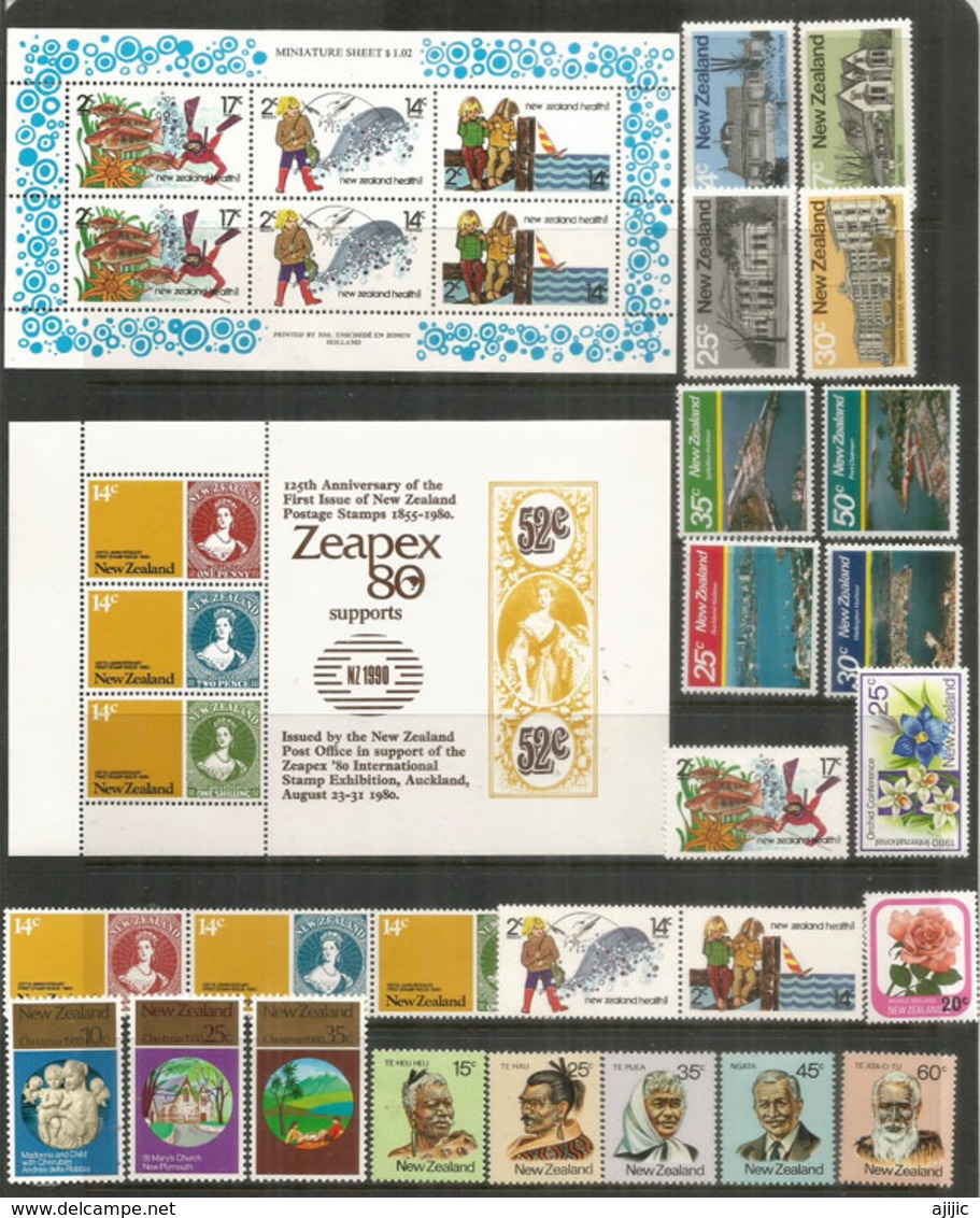 Année Complète 1980,  24 Timbres + 2 Bloc-feuillet Neufs **  Côte 35,00 Euro - Volledig Jaar