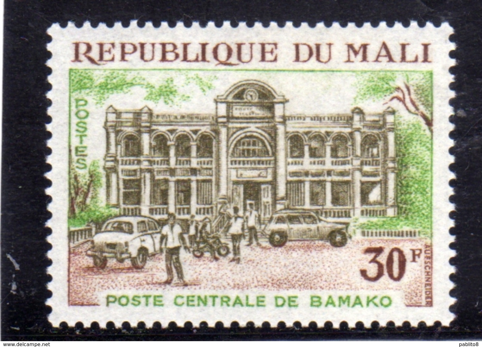 MALI 1970 PUBLIC BUILDINGS CENTRAL POST OFFICE POSTE CENTRALE BAMAKO 30f MNH - Mali (1959-...)