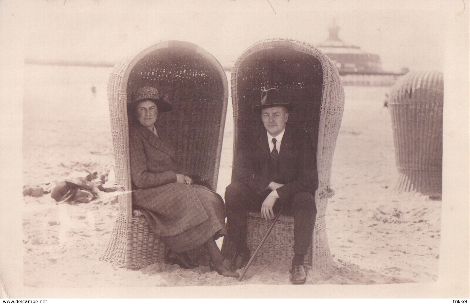 Fotokaart Carte Photo Scheveningen Pier Strand Strandstoel - Scheveningen