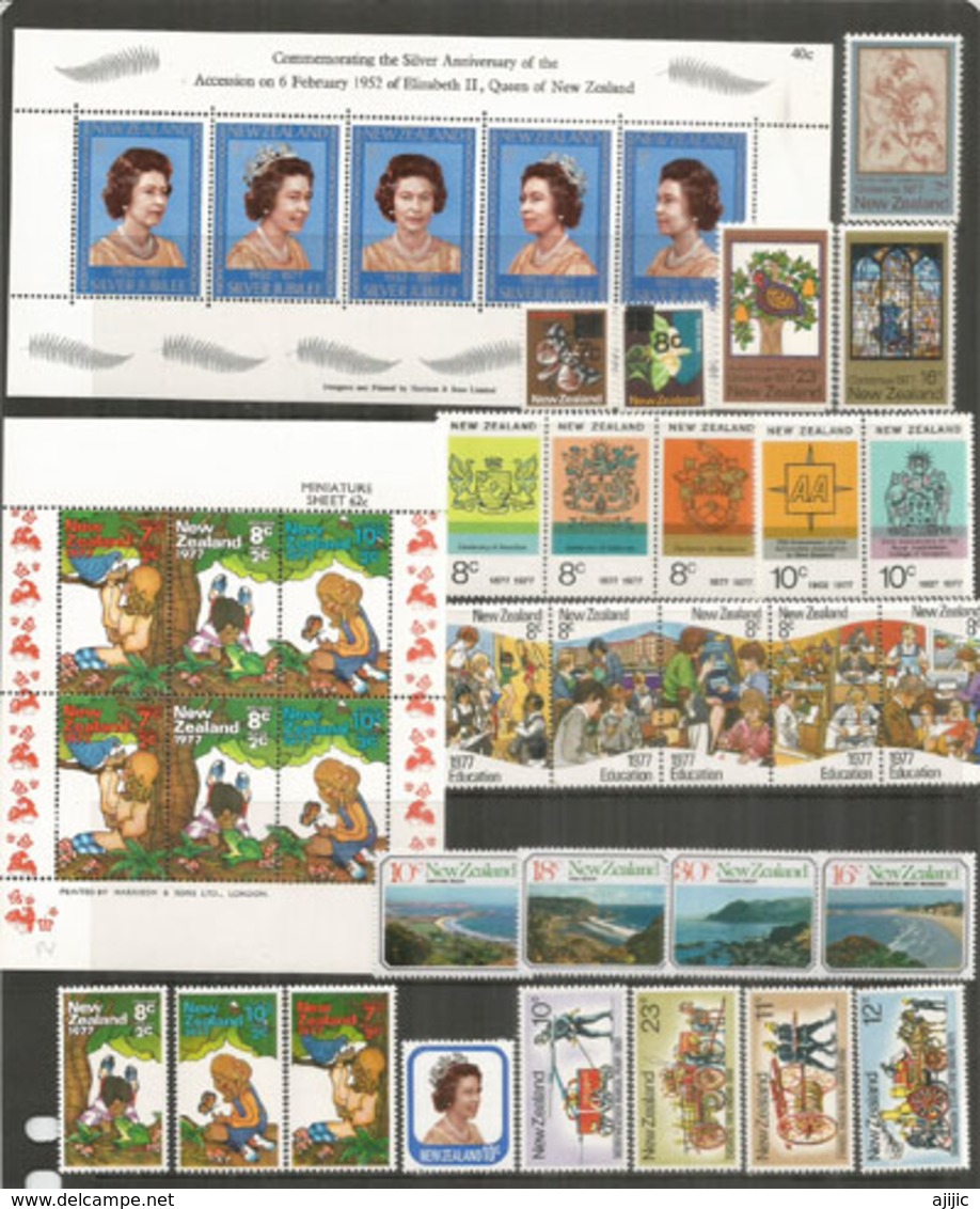 Année Complète 1977,  27 Timbres + 2  Bloc-feuillet Neufs **  Côte 40,00 Euro - Années Complètes