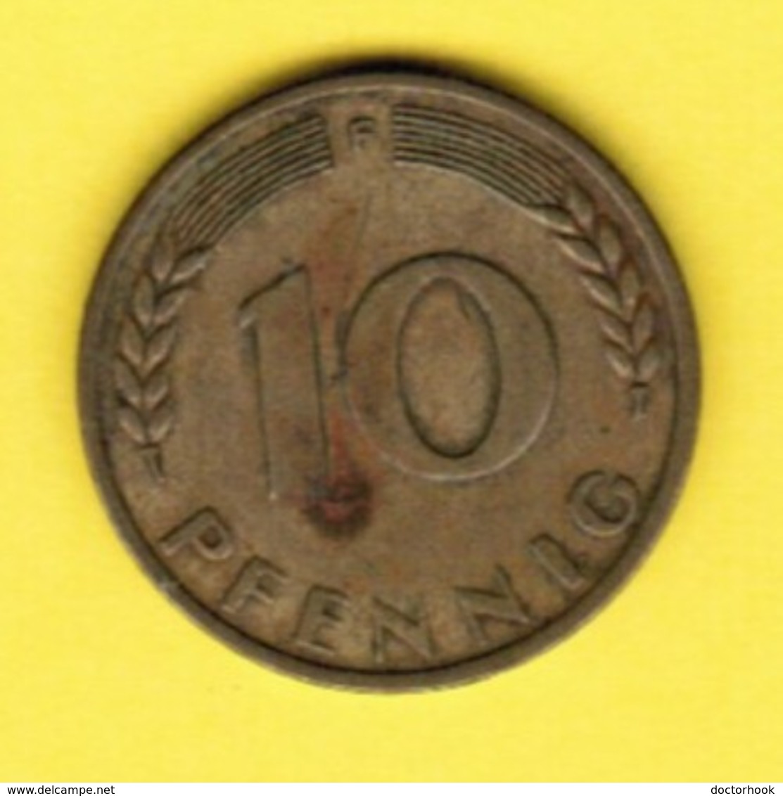 GERMANY  10 PFENNIG 1950 "F" (KM # 108) #5338 - 10 Pfennig