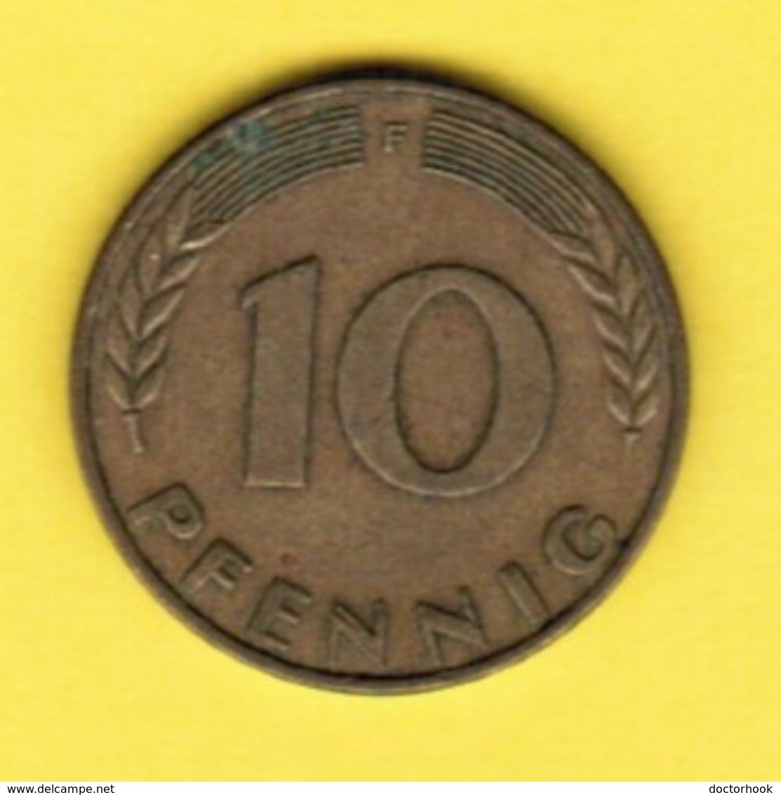 GERMANY  10 PFENNIG 1950 "F" (KM # 108) #5339 - 10 Pfennig