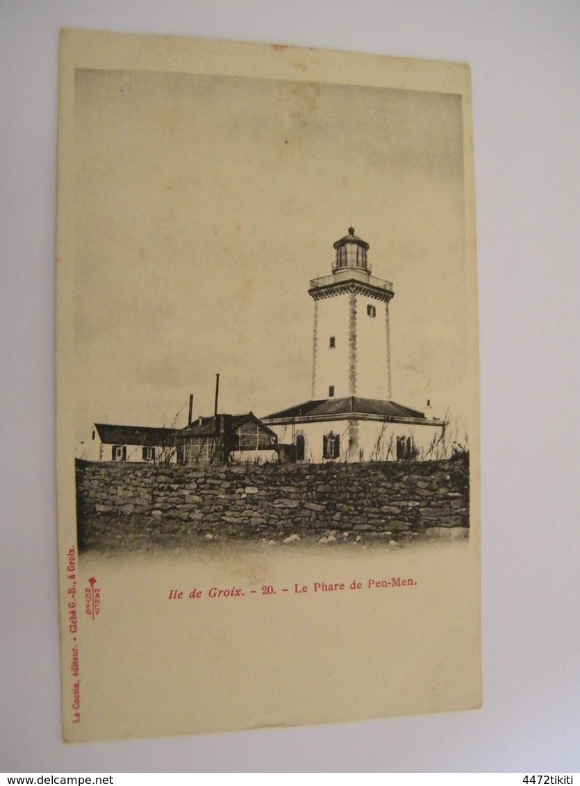 C.P.A.- Île De Groix (56) - Le Phare De Pen Men - 1903 - SUP (CD 91) - Other & Unclassified