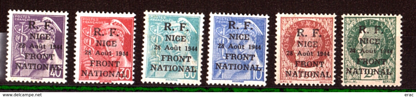 Libération - RF NICE 1944 - N° 1 à 6 - Neufs ** - Befreiung