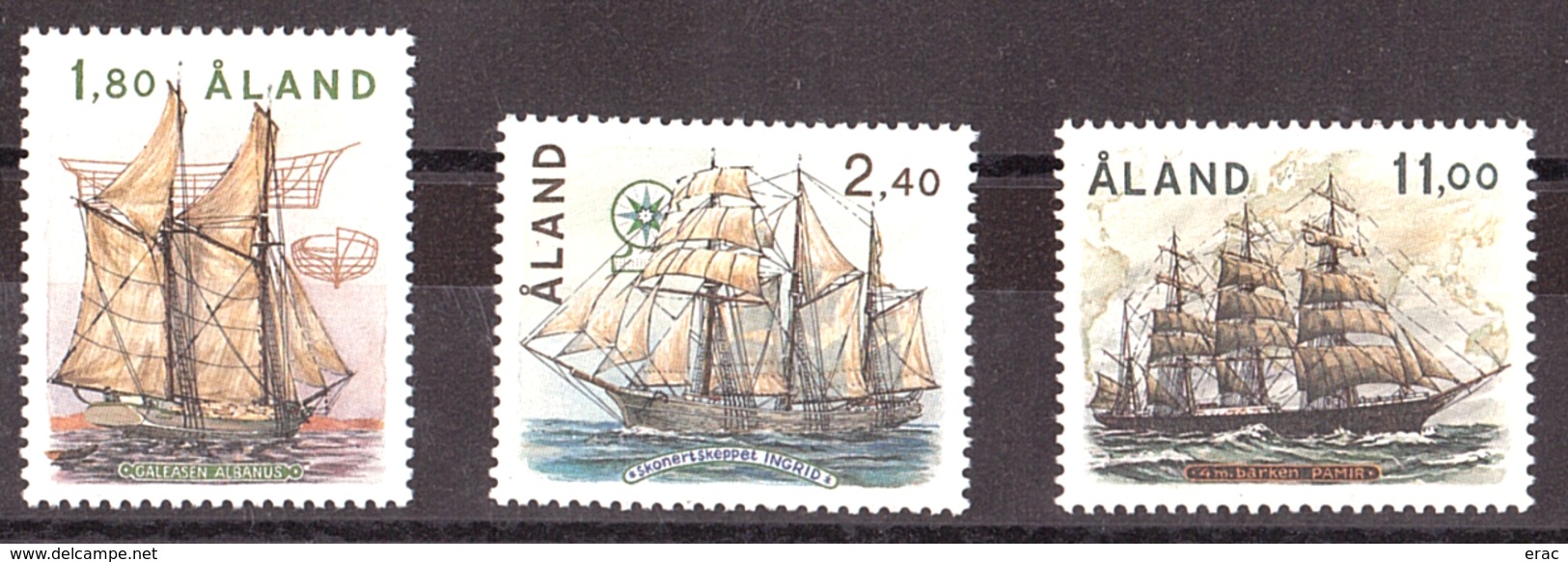 Aland - 1988 - N° 28 à 30 - Neufs ** - Navigation à Voiles - Aland