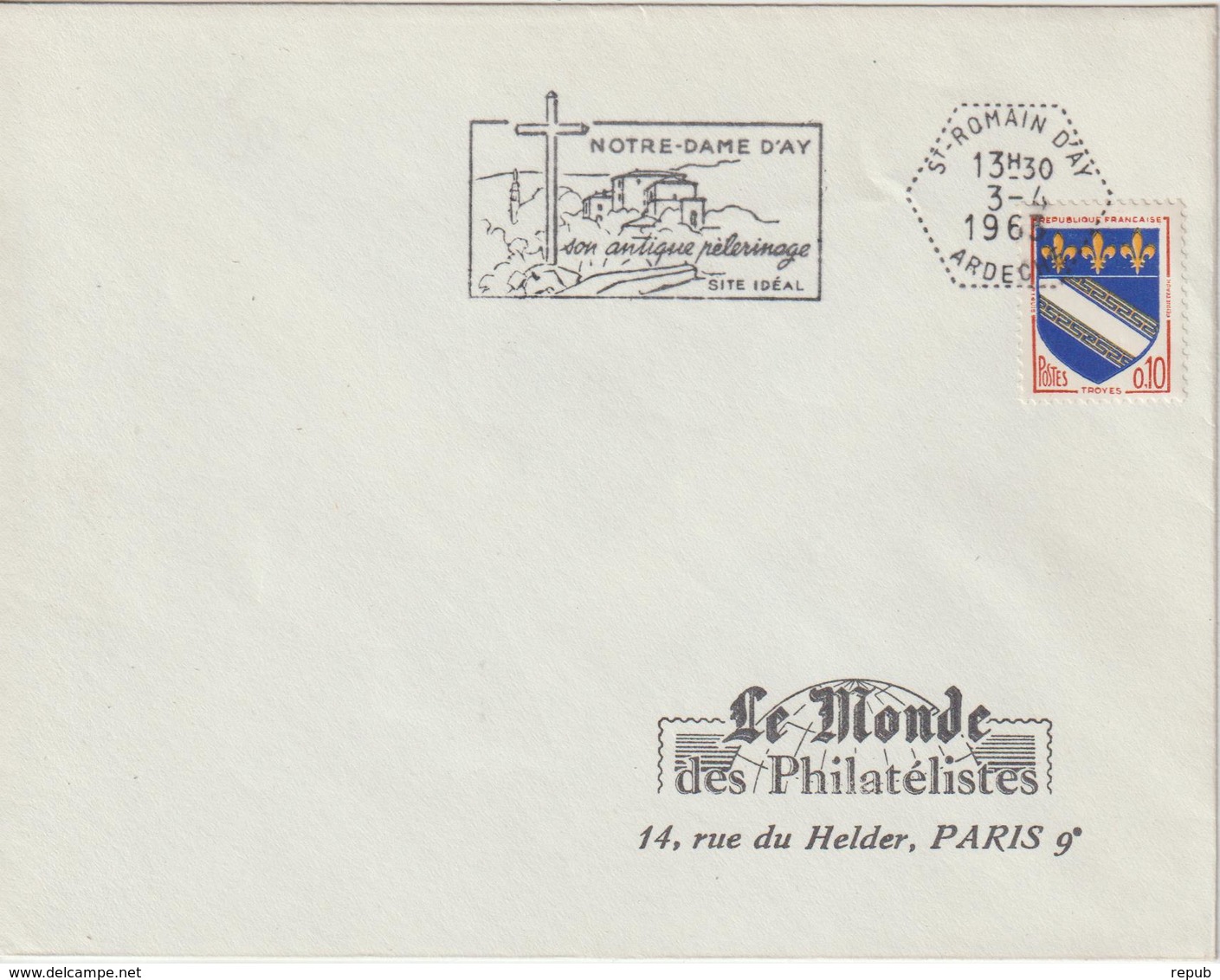 Lettre 1963 Oblit. Sécap St Romain D'Ay - 1961-....