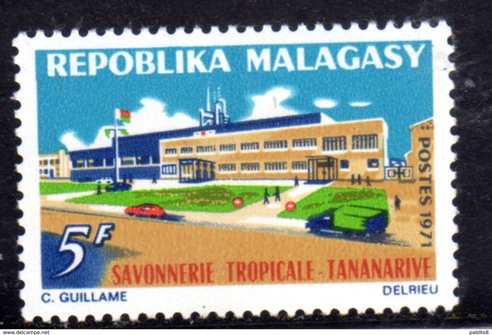 MADAGASCAR MALGACHE MALGASY REPUBLIC 1971 TROPICAL SOAP FACTORY TANANARIVE 5f MNH - Madagascar (1960-...)