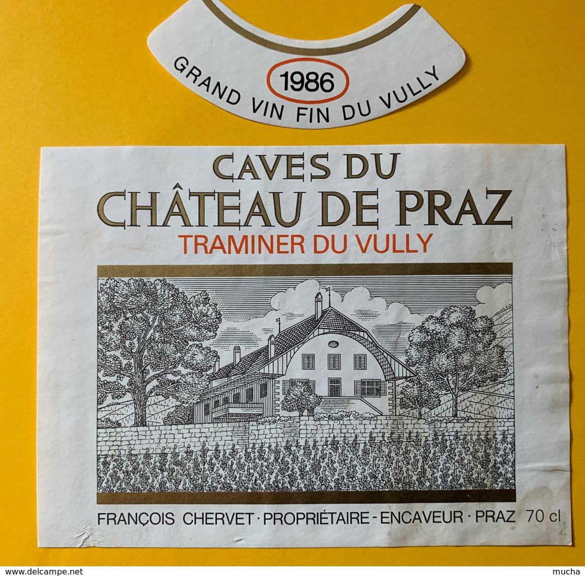 11149 - Caves Du Château De Praz Traminer 1986 Vully François Chervet 1986 Suisse - Autres & Non Classés