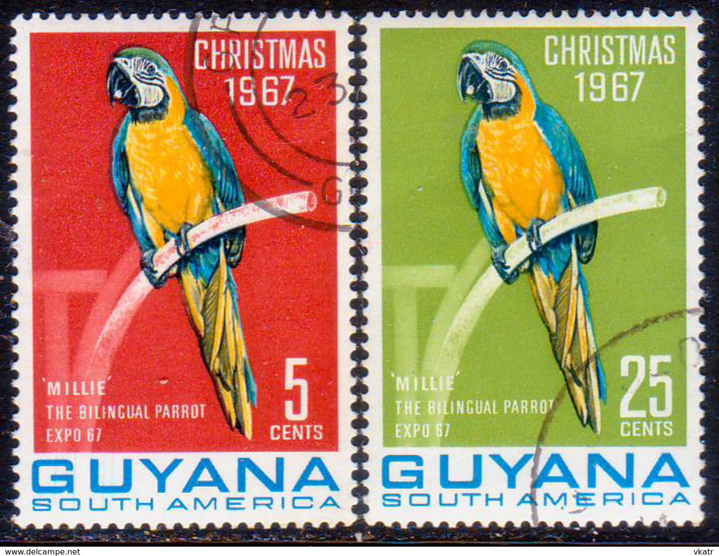 GUYANA 1967 SG 443-44 Used Christmas. Second Issue - Guyana (1966-...)