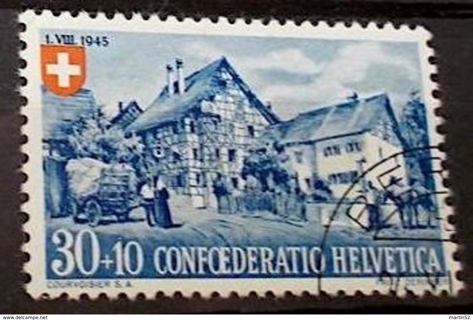 Schweiz Suisse Pro Patria 1945: Ostschweizer Riegelhaus Zu 29 Mi 463 Yv 422 Mit O BERN 26.VI.45 (Zu CHF 50.00) - Oblitérés