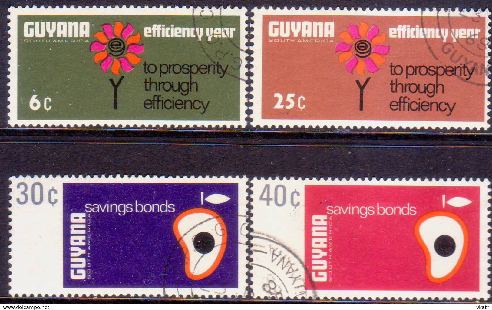 GUYANA 1968 SG 465-68 Compl.set Used Savings Bonds And Efficiency - Guyana (1966-...)