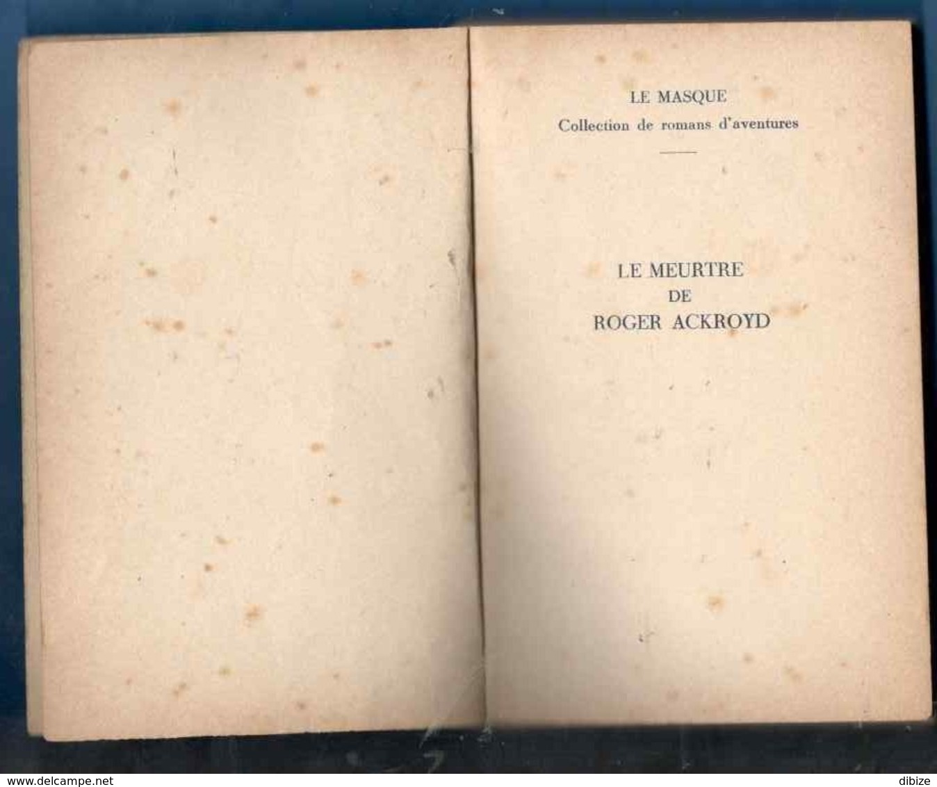 Agatha Christie. Le Meurtre De Roger Ackroyd.  Le Masque N° 1. 1962. - Le Masque