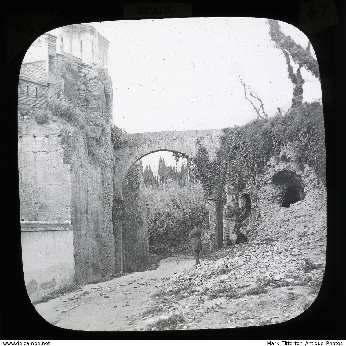 Water Tower Granada SPAIN - Magic Lantern Slide (lanterne Magique) - Glass Slides