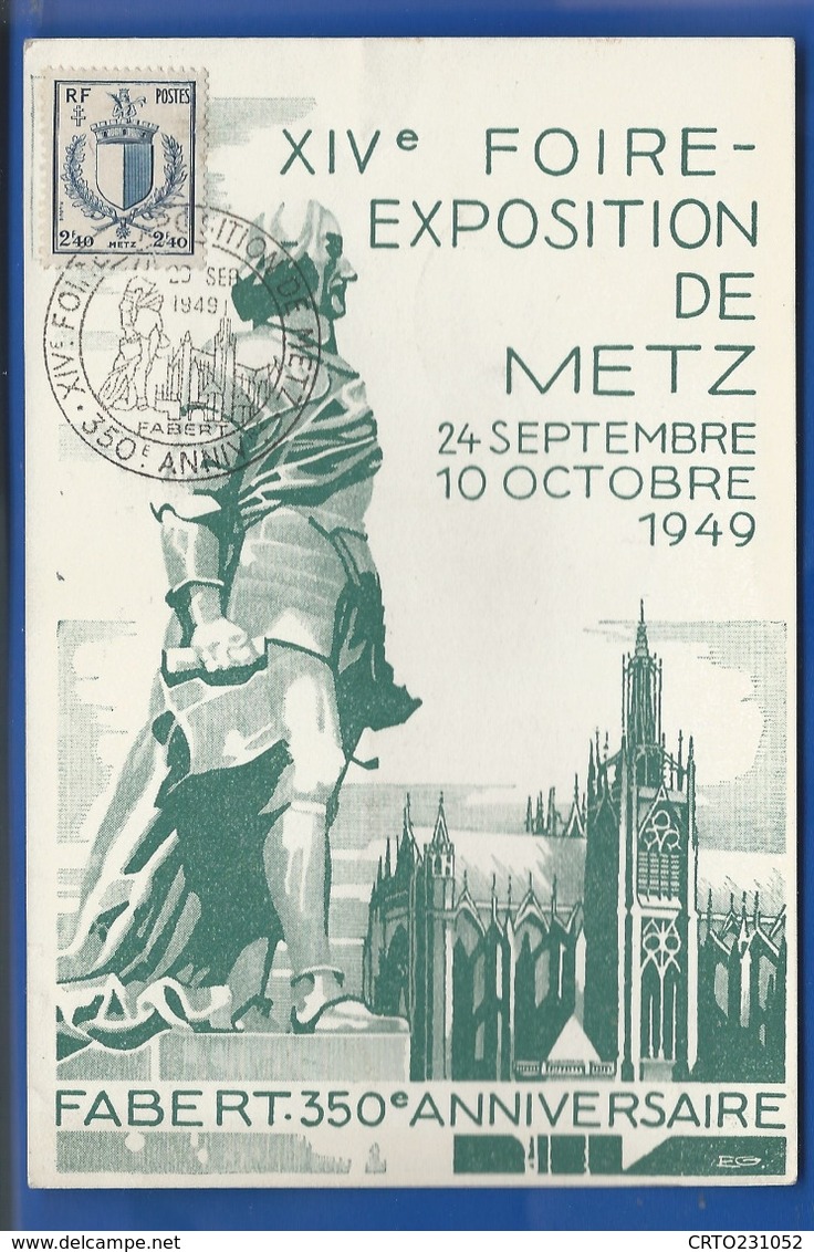 Entier  XIV Foire Exposition De Metz Timbres N°765/738Oblitération : Metz 29 Sept 1949 - 1921-1960: Moderne