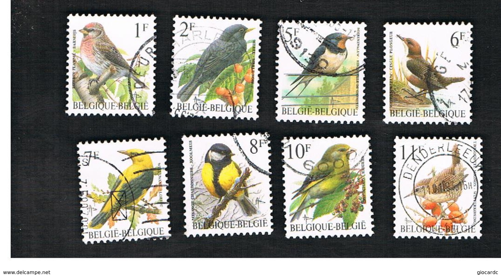 BELGIO (BELGIUM)   - SG 3074.3086 - 1992  BIRDS      - USED - Usati