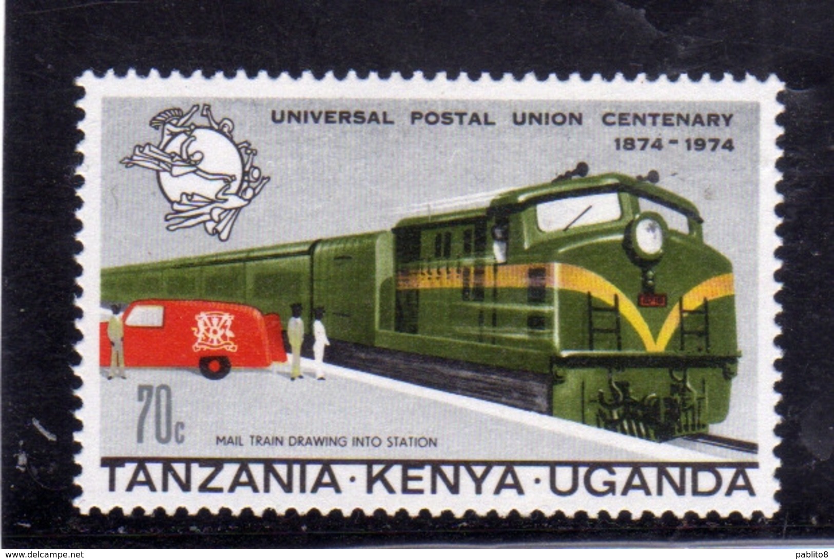 KENYA TANZANIA UGANDA 1974 UPU MAIL TRAIN AND TRUCK 70c MNH - Kenia (1963-...)