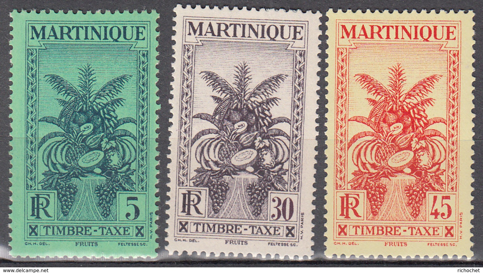 Martinique Tx 12 + 16 + 17 ** - Timbres-taxe