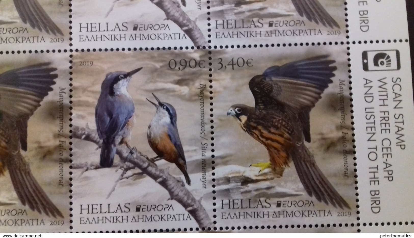 GREECE, 2019, MNH, BIRDS, EUROPA 2019,HAWKS, KINGFISHERS,  2v - 2019