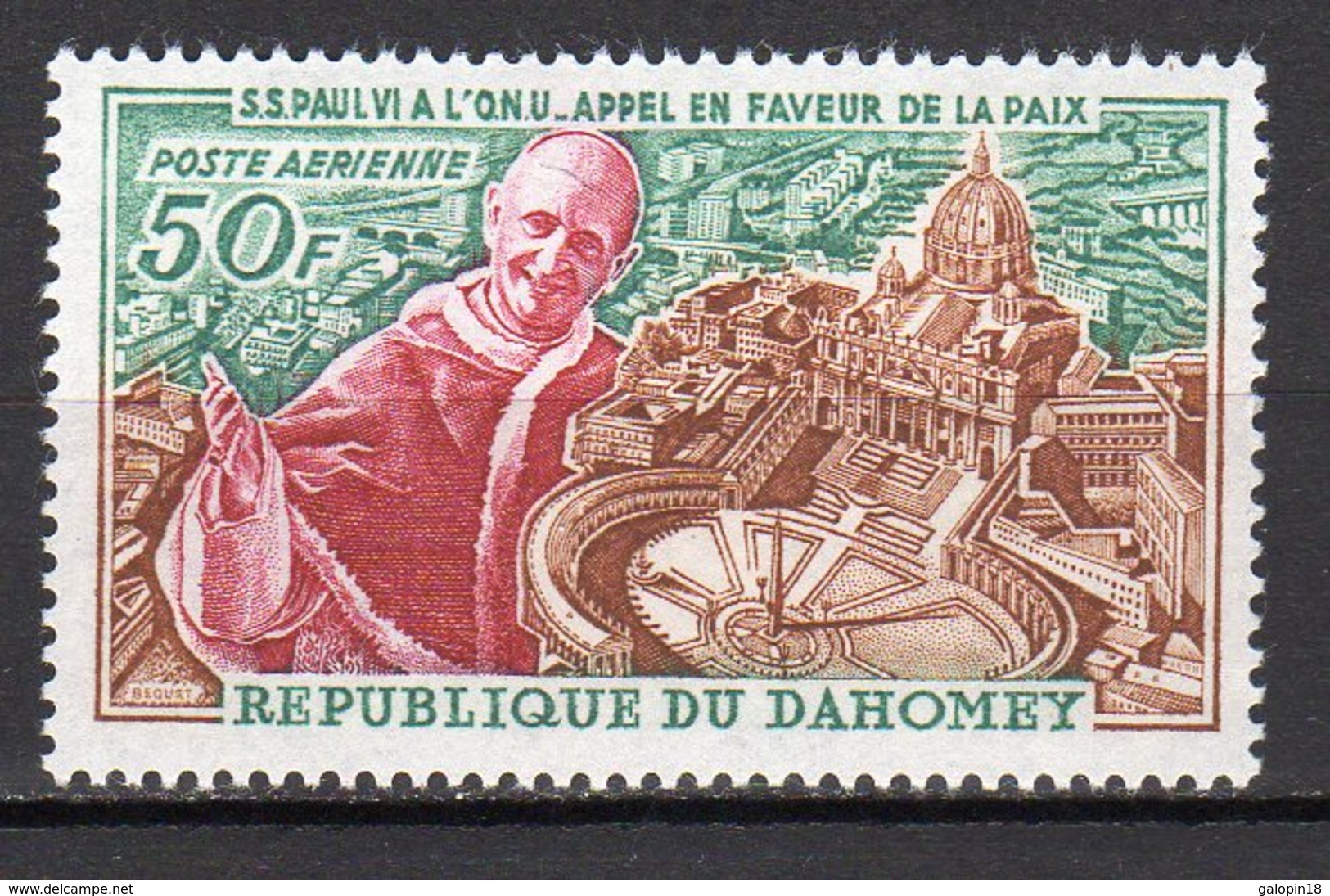 Dahomey Yvert N° 43 Aérien Neuf Jean-Paul VI Lot 4-9 - Benin – Dahomey (1960-...)