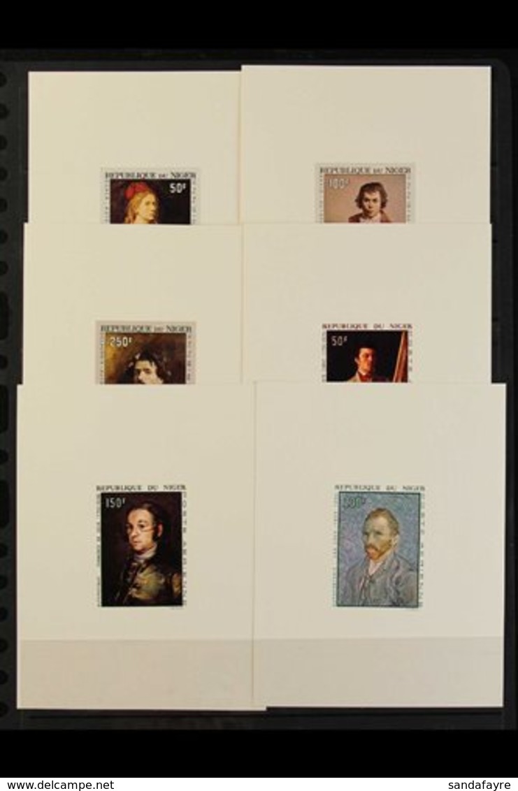 ART - SELF-PORTRAITS NIGER 1967-68 Air Complete Set (Yvert 68/70 & 80/82, SG 244/46 & 277/79), Featuring Durer, David, D - Unclassified