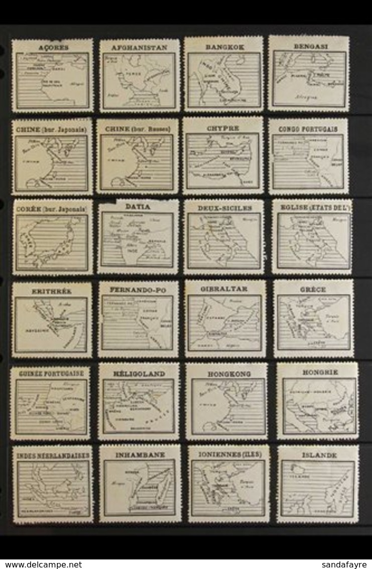 MAPS ON STAMPS Early 1900's All Different Collection Of Mint Gummed Labels From France With Each Showing The Geographica - Sin Clasificación