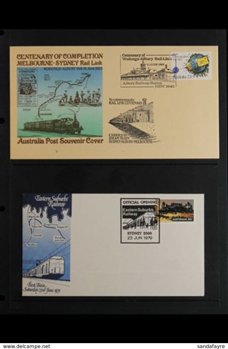 RAILWAYS ON STAMPS - AUSTRALIA AND PACIFIC A 1930's To 1990's Collection Featuring Railways With Stamps And Miniature Sh - Unclassified