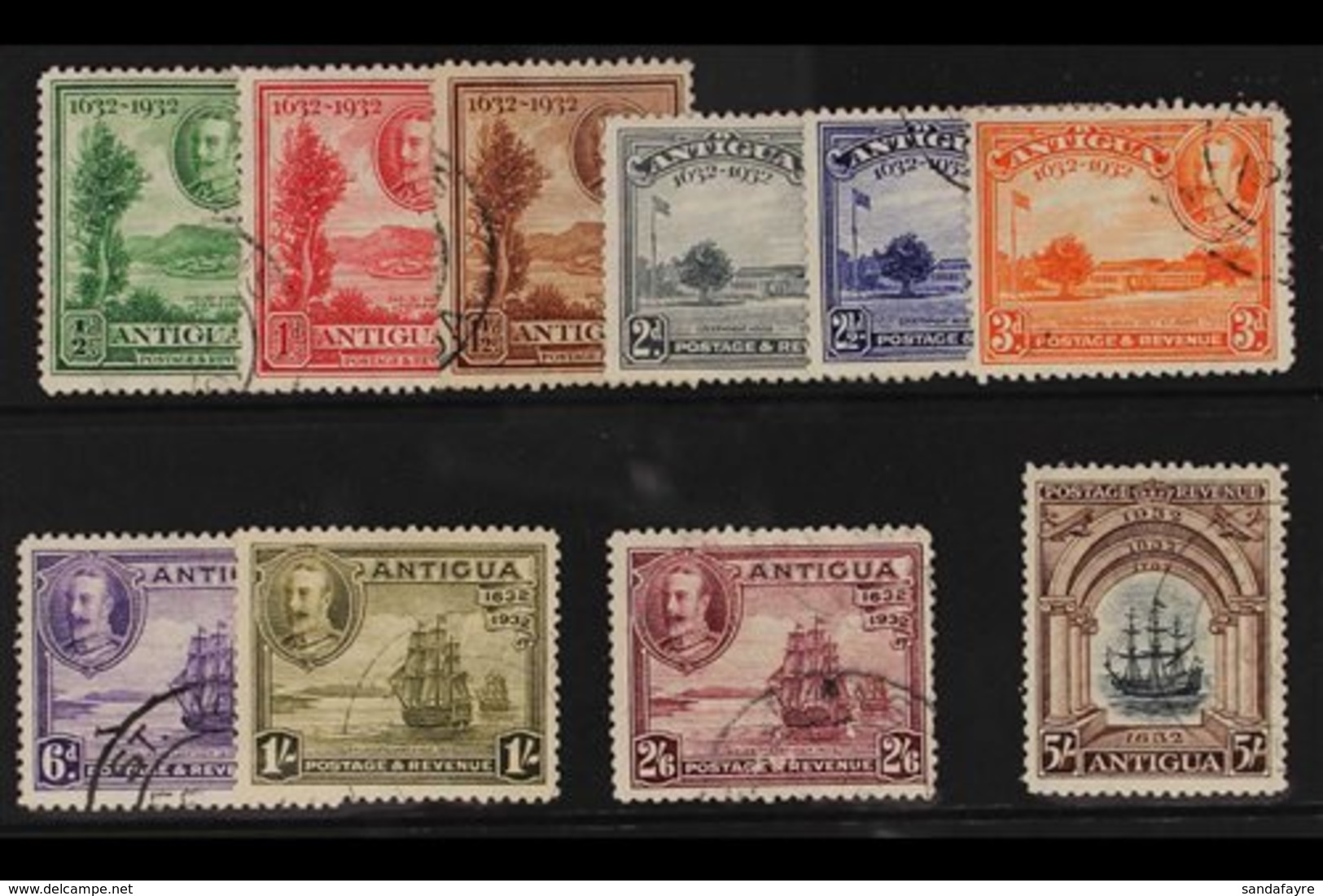 1932 Tercentenary Set Complete, SG 81/90, Fine To Very Fine Used (2s 6d Small Rub). (10 Stamps) For More Images, Please  - Other & Unclassified