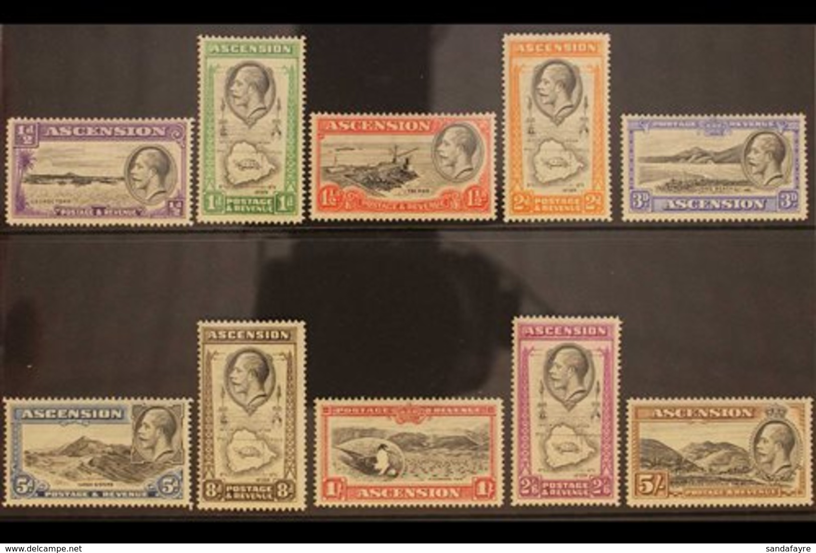 1934 Pictorial Definitives Complete Set, SG 21/30, Very Fine Mint, Extremely Lightly Hinged - Some Values Apparently Nev - Ascensión