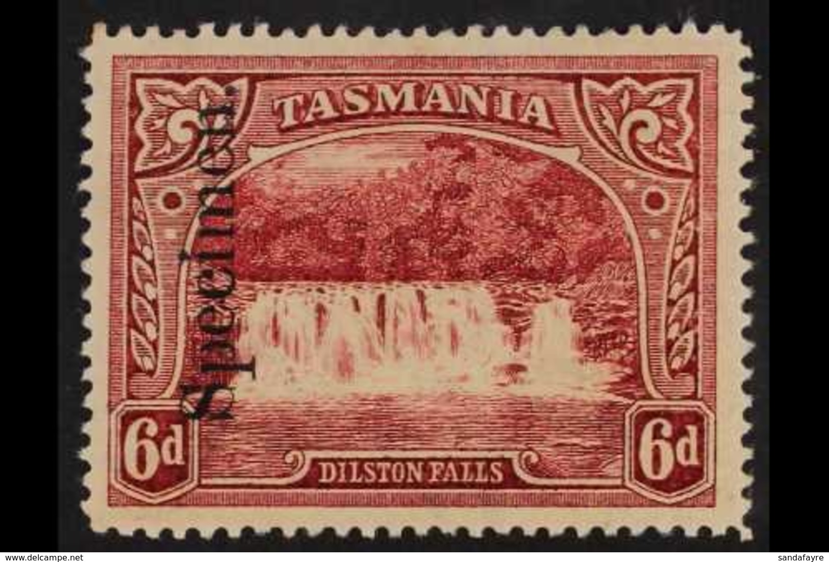 TASMANIA 1899 6d Lake Dilston Falls, SG 236, Overprinted "Specimen", Very Fine Mint. For More Images, Please Visit Http: - Andere & Zonder Classificatie