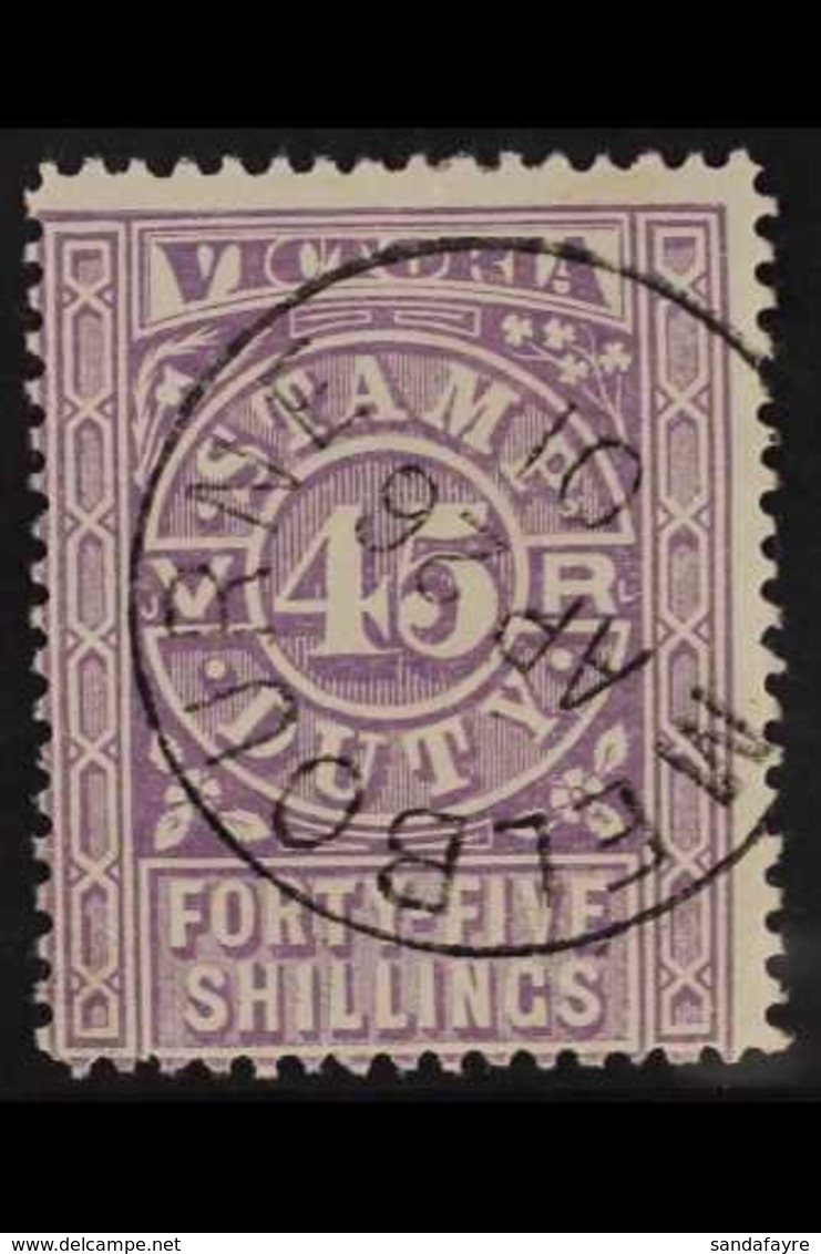 VICTORIA 1884 45s Lilac, Postal Fiscal, Perf 12½, SG 277, Very Fine Used. For More Images, Please Visit Http://www.sanda - Other & Unclassified