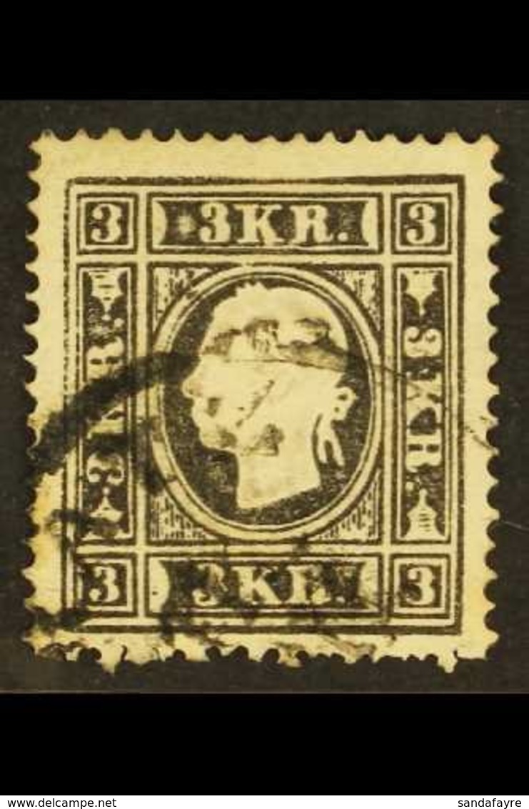1858-9 3k Black, Type II, Mi 11 II, Used With C.d.s. Postmark. For More Images, Please Visit Http://www.sandafayre.com/i - Other & Unclassified