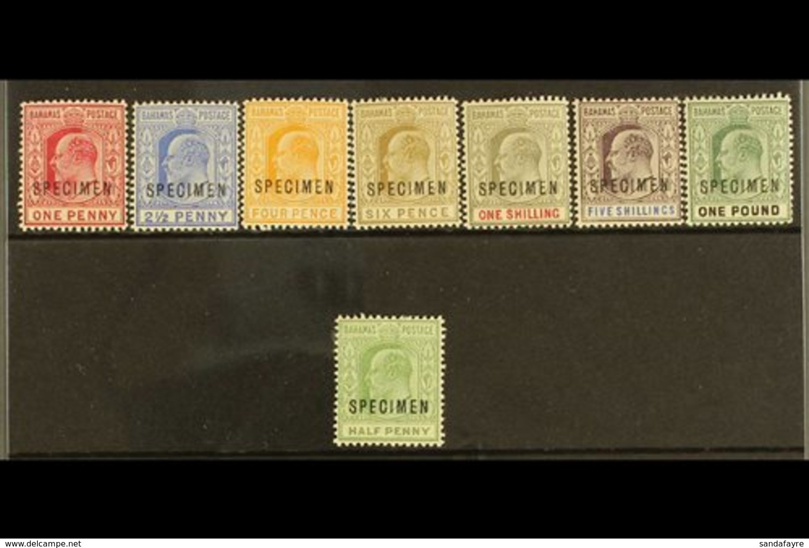 1902-06 SPECIMEN SETS KEVII 1902 Definitive "SPECIMEN" Opt'd Complete Set, SG 62s/70s & 1906 ½d "SPECIMEN", SG 71s, Fine - Andere & Zonder Classificatie