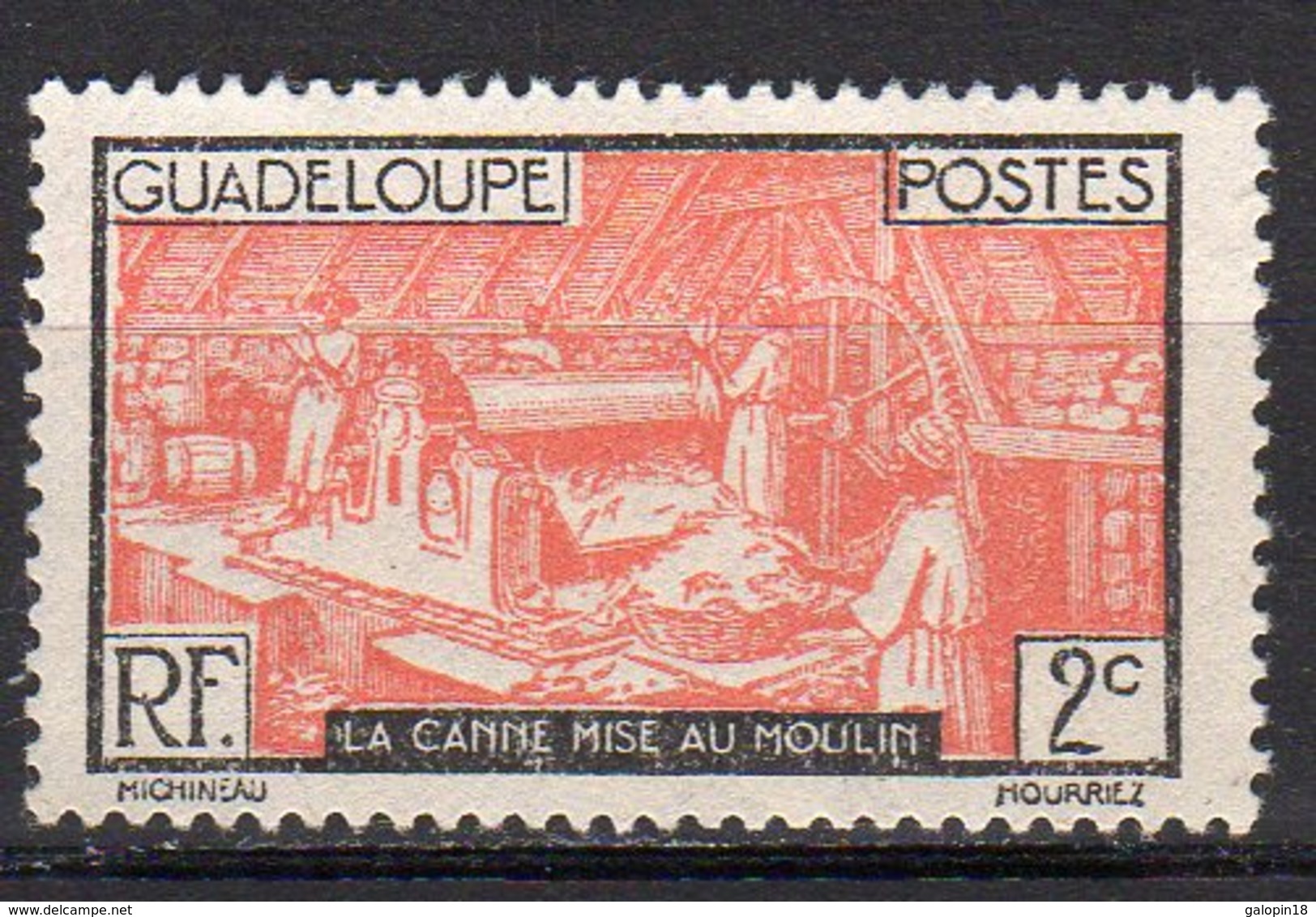 Gaudeloupe Yvert N° 100 Neuf Avec Charnière Travail De La Canne à Sucre Lot 4-184 - Nuevos