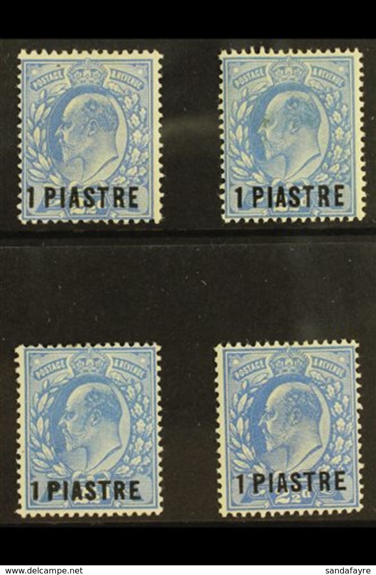 1911 - 1913 1pia On 2½d Bright Ed VII Surcharged, SG 25/29, Very Fine And Fresh Mint. (4 Stamps) For More Images, Please - Levante Británica