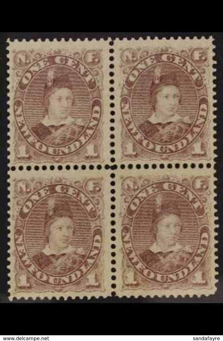 1880 - 82 1c Dull Grey Brown, KEVII, SG 44, Fine Mint Block Of 4, Large Part Og. For More Images, Please Visit Http://ww - Otros & Sin Clasificación