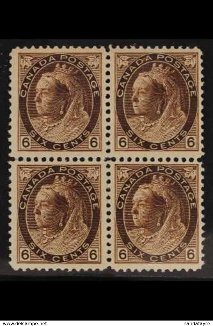 1898 6c Brown, Numeral, SG 159, Mint Block Of 4. Flat Gum Put Still An Attractive Block. For More Images, Please Visit H - Otros & Sin Clasificación