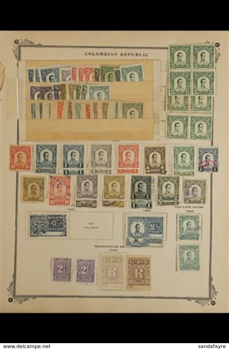 COLOMBIAN STATES 1860's-1900's Old Time Mint & Used Collection On Pages, Includes Antioquia (approx 140 Stamps), Bolivar - Colombia