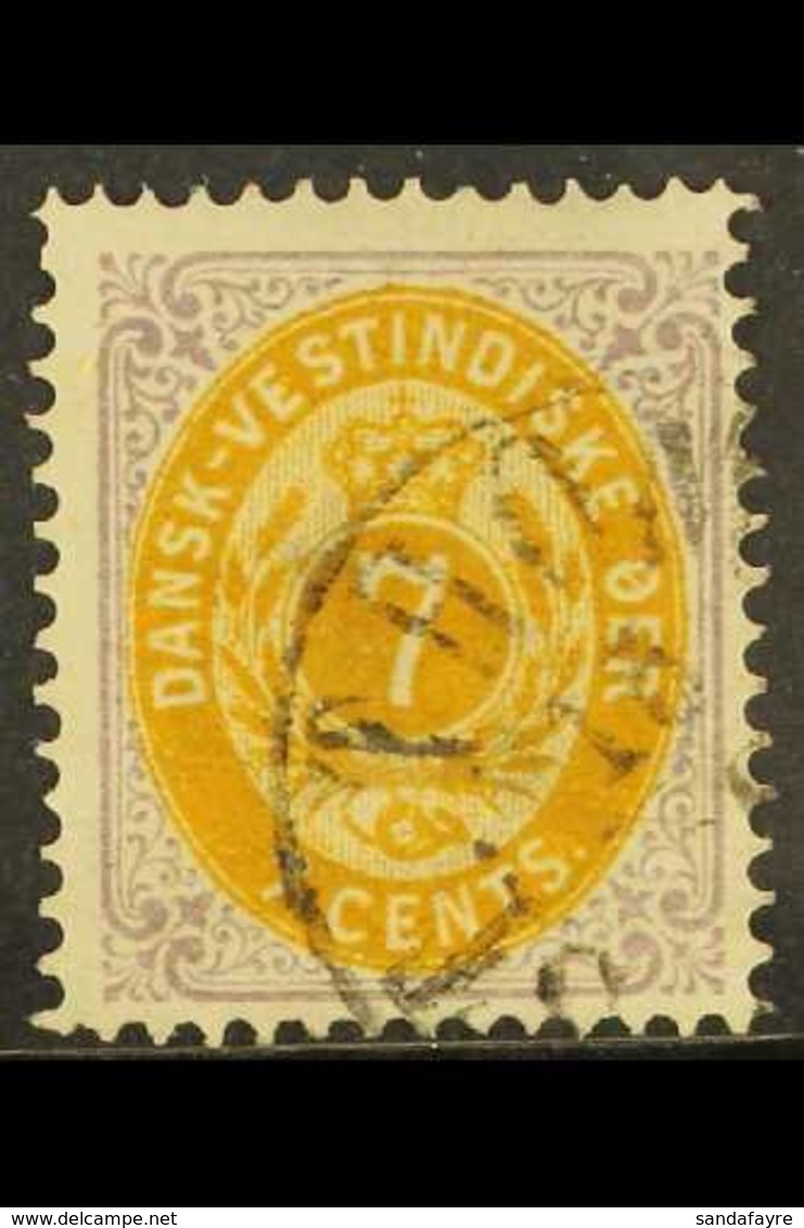 1873 7c Yellow Ochre & Slate Lilac (thin Paper), Facit 9, SG 20, Fine Cds Used For More Images, Please Visit Http://www. - Danish West Indies