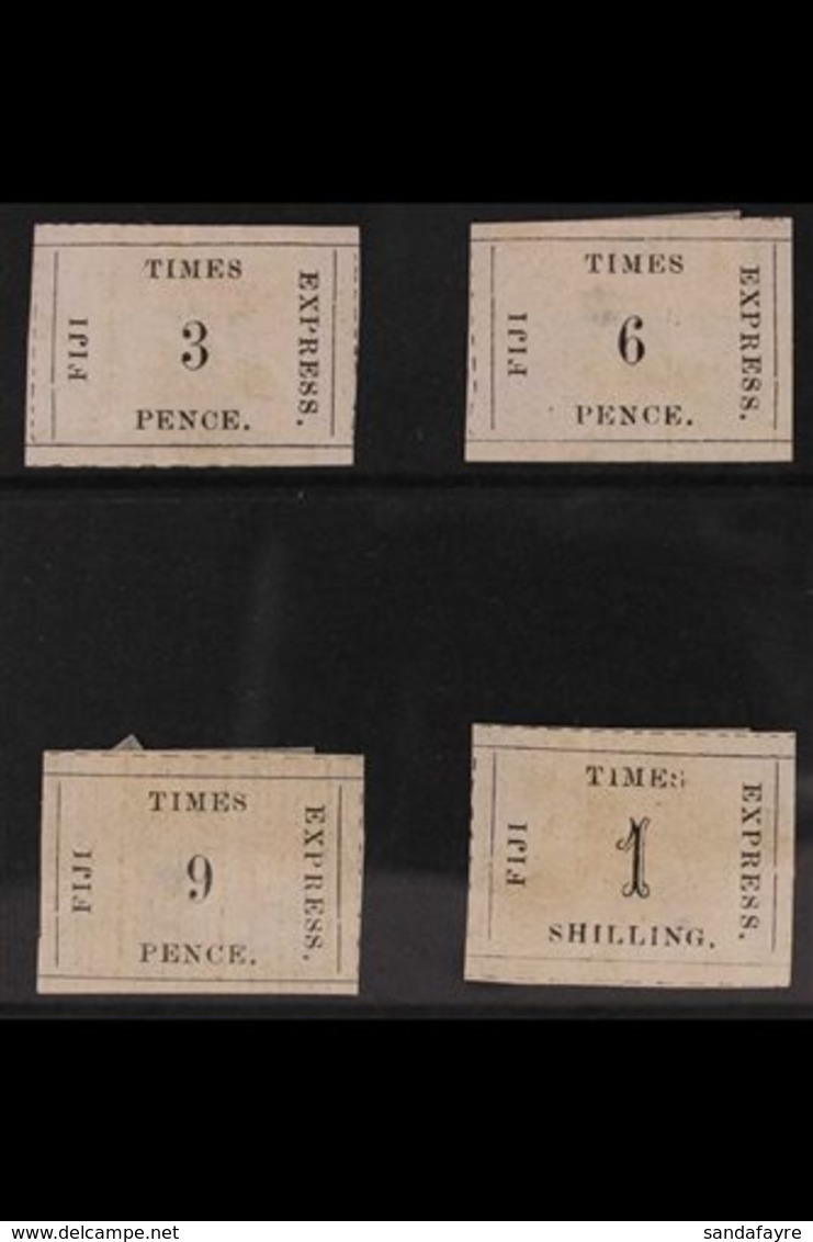 1876 Times Express 3d, 6d, 9d & 1s Imitations As Mentioned On Page 22 Of Fiji Philatelics By D.W.F Alford, Fresh Unused. - Fidschi-Inseln (...-1970)