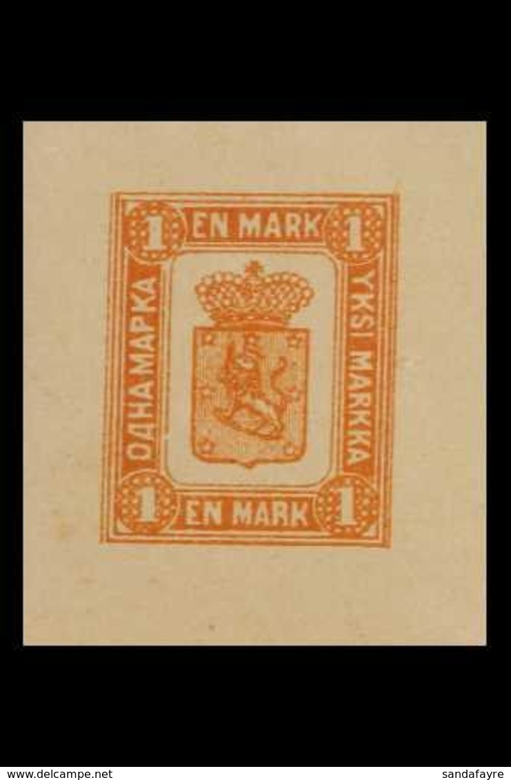 1893 1mk Orange Brown Reprint, Imperf, Facit 10E, Very Fine Mint Og. For More Images, Please Visit Http://www.sandafayre - Other & Unclassified