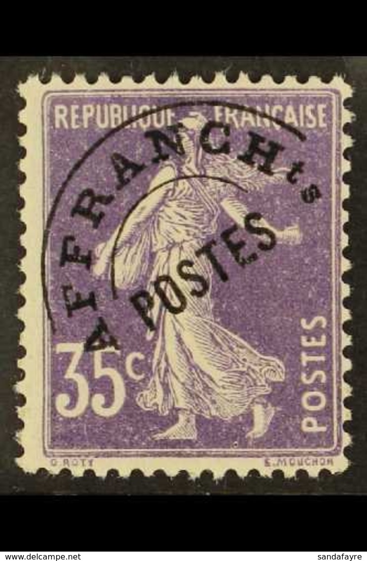 PRECANCELS (PREOBLITERES) 1922-47 35c Violet (Sower/full Background), Yvert 62, Never Hinged Mint For More Images, Pleas - Other & Unclassified