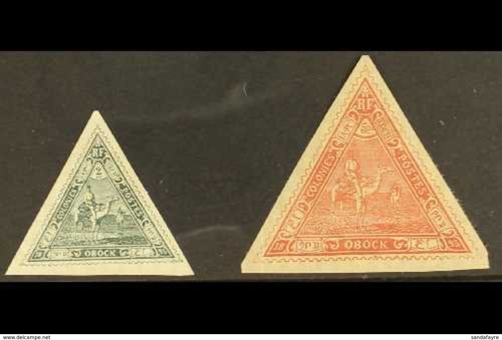 SOMALI COAST OBOCK 1893 2fr Slate-green And 5fr Rose "Triangulars", SG 63/64, Fine Mint. (2 Stamps) For More Images, Ple - Altri & Non Classificati