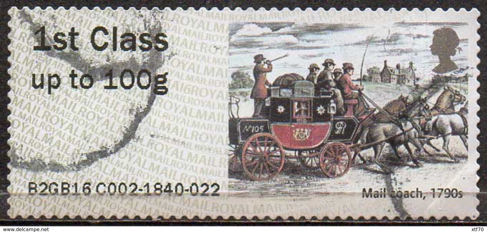 GREAT BRITAIN 2016 Post & Go: Royal Mail Heritage. Transport. Mail Coach, 1790s - Post & Go Stamps